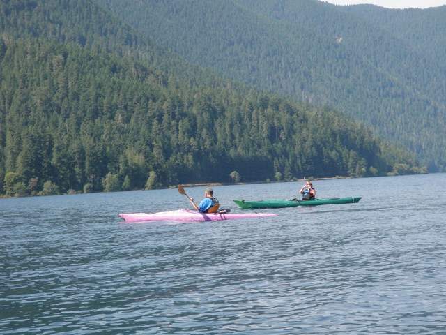 Kayaks on Lake Crescent