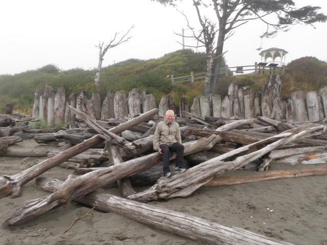 Dave Rests on Drift Logs at Kalaloch Beach